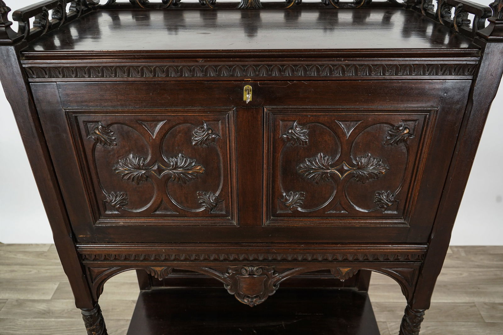 Circa 1910 Edwardian Drop front desk - 2