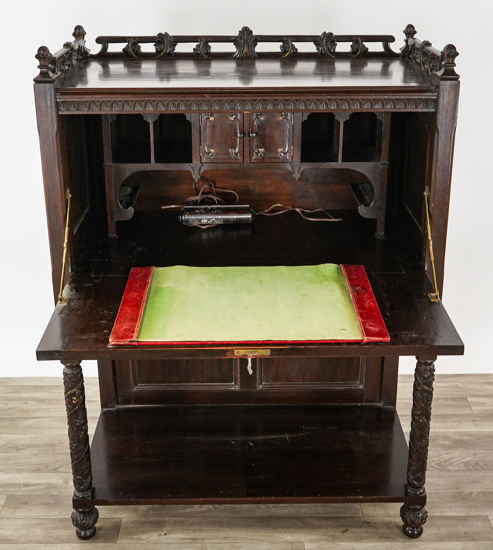 Circa 1910 Edwardian Drop front desk - 5