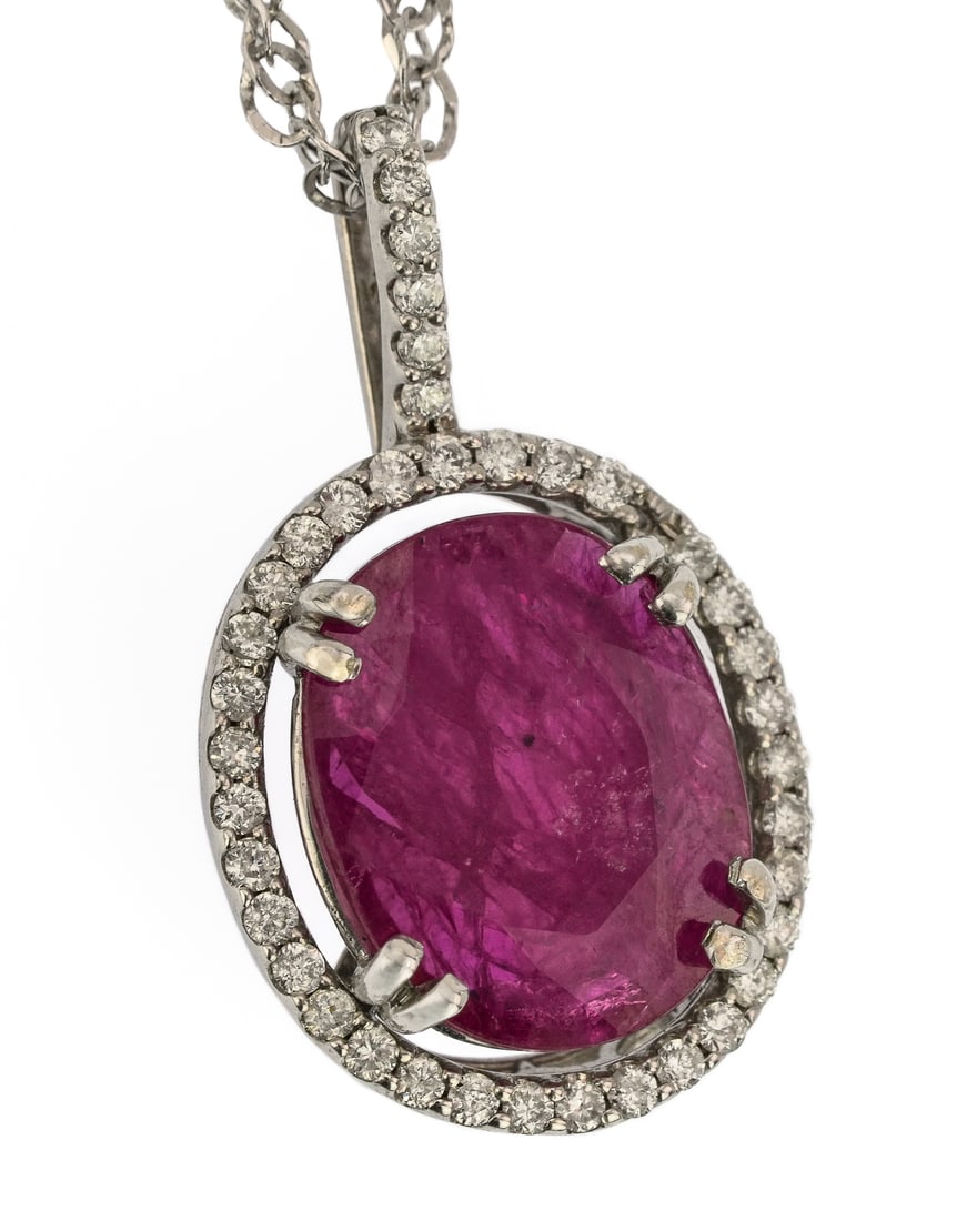 5 CT Ruby & Diamond Necklace (1 of 1)