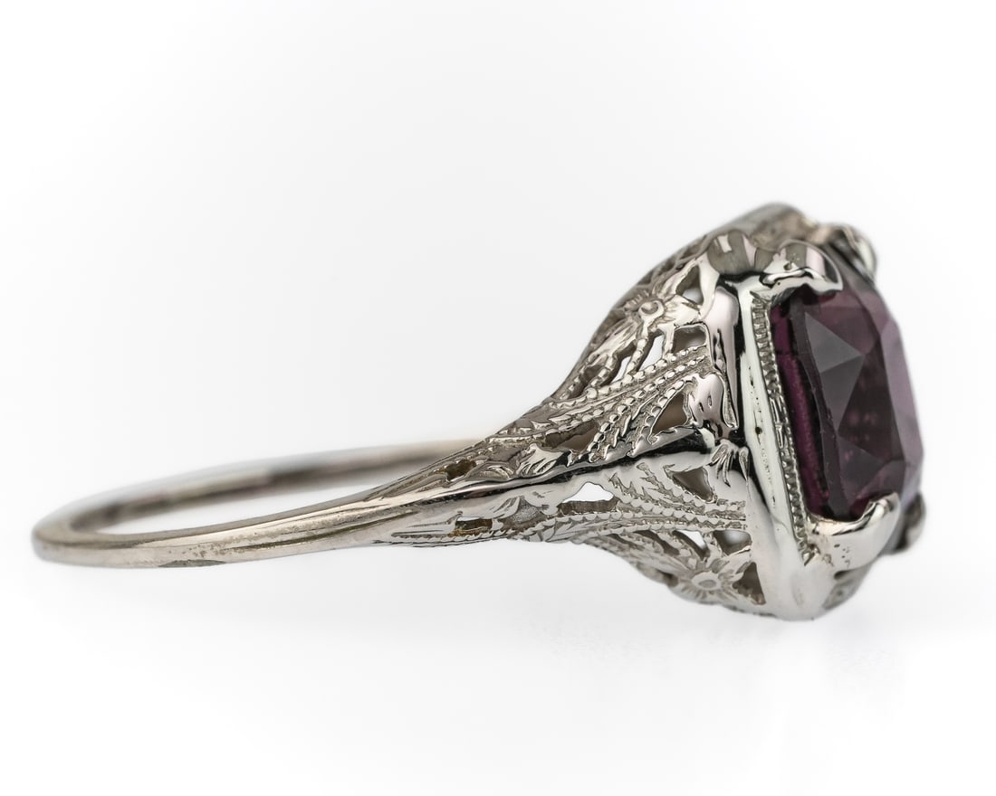 Art Deco 18k & Spinel Ring - 5