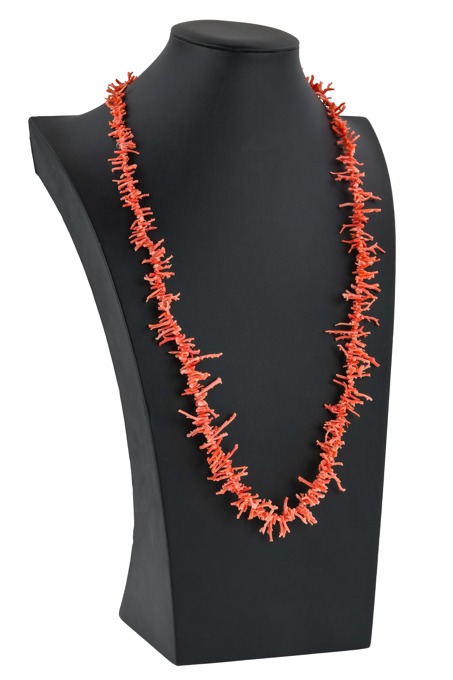 Deep Red Branch Coral Necklace: Deep Red branch coral necklace 42" long. 67 grams.
