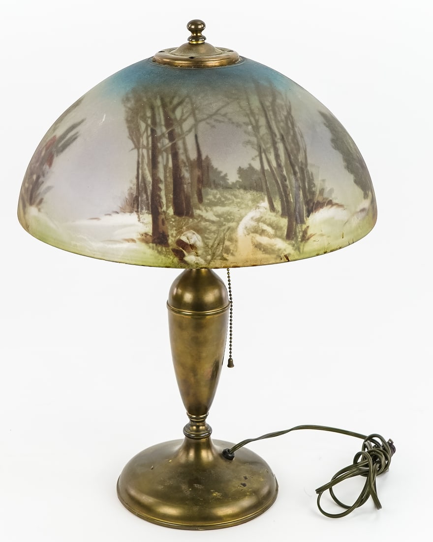 Reverse Painted Shade Table Lamp - 6