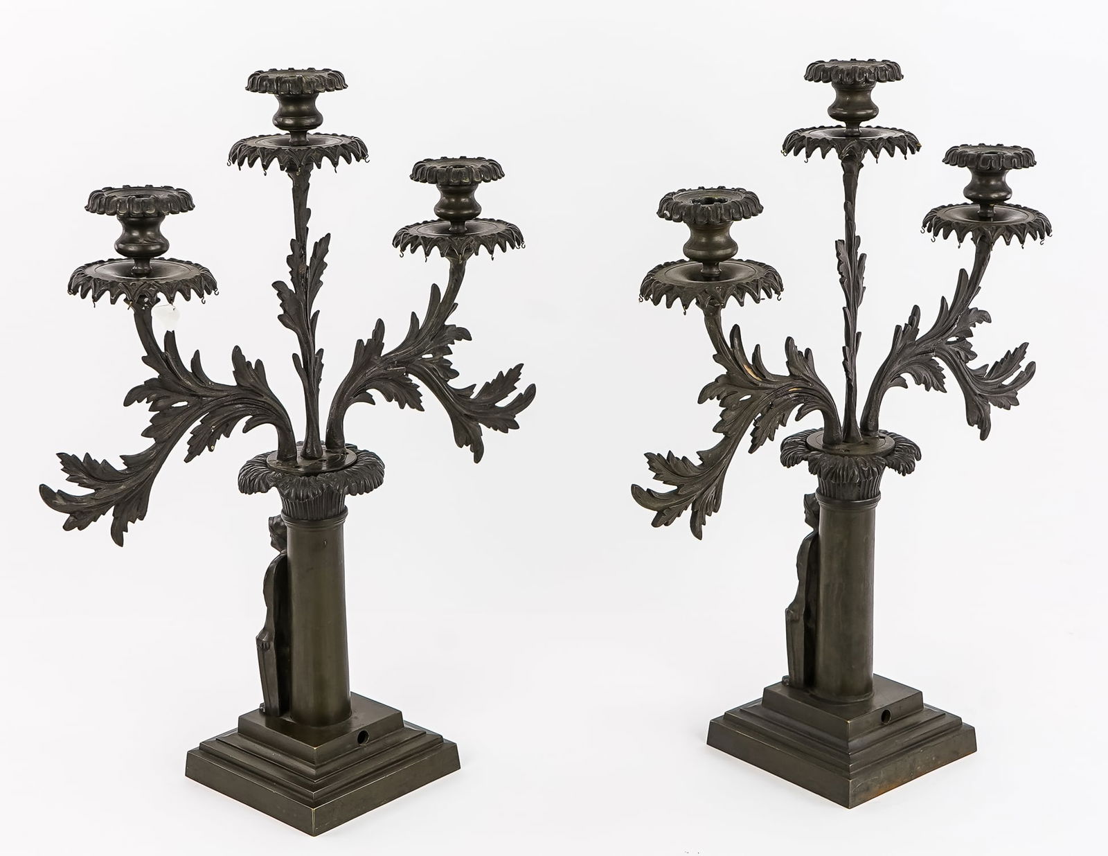 Bronze Garniture Triple Candelabra - 10