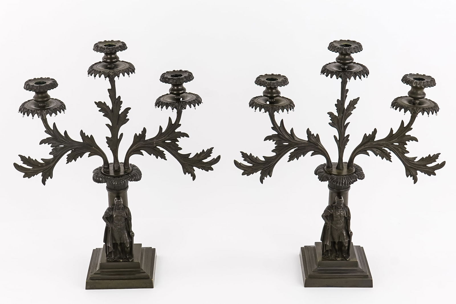 Bronze Garniture Triple Candelabra - 2