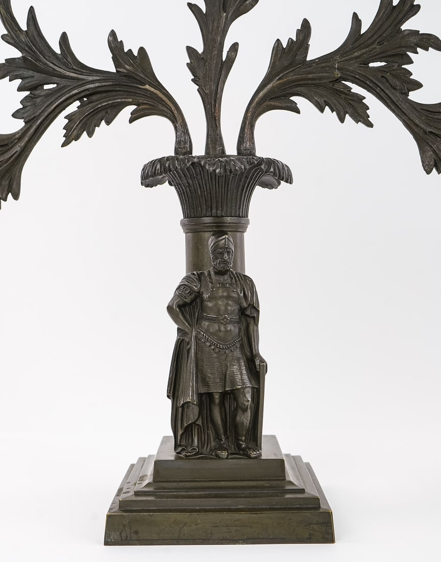 Bronze Garniture Triple Candelabra - 4