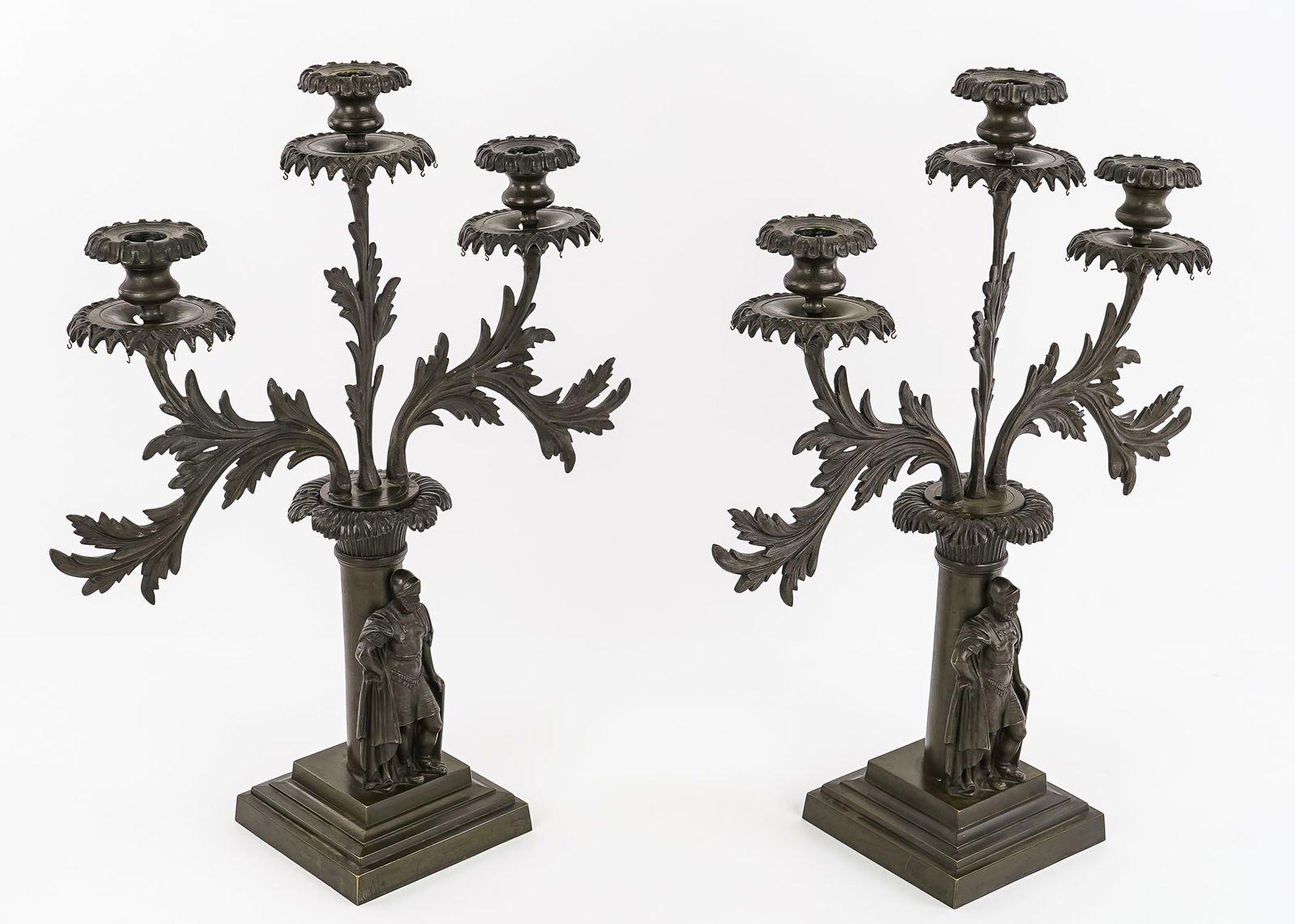 Bronze Garniture Triple Candelabra - 6
