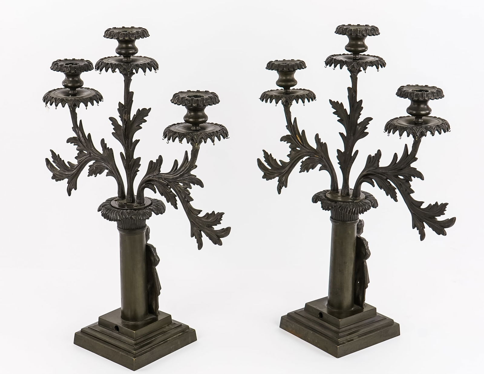 Bronze Garniture Triple Candelabra - 7