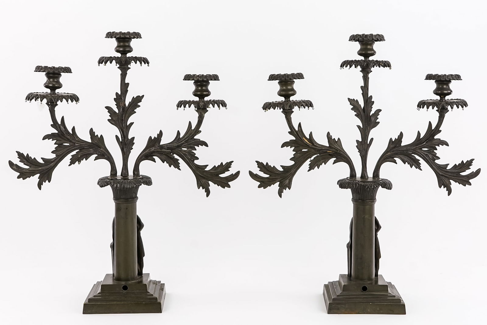 Bronze Garniture Triple Candelabra - 8