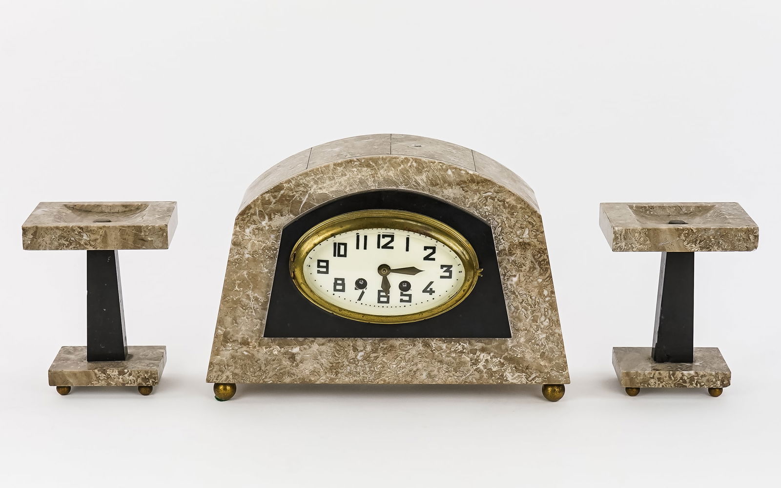 3 Piece Art Deco Clock Garniture Set - 2