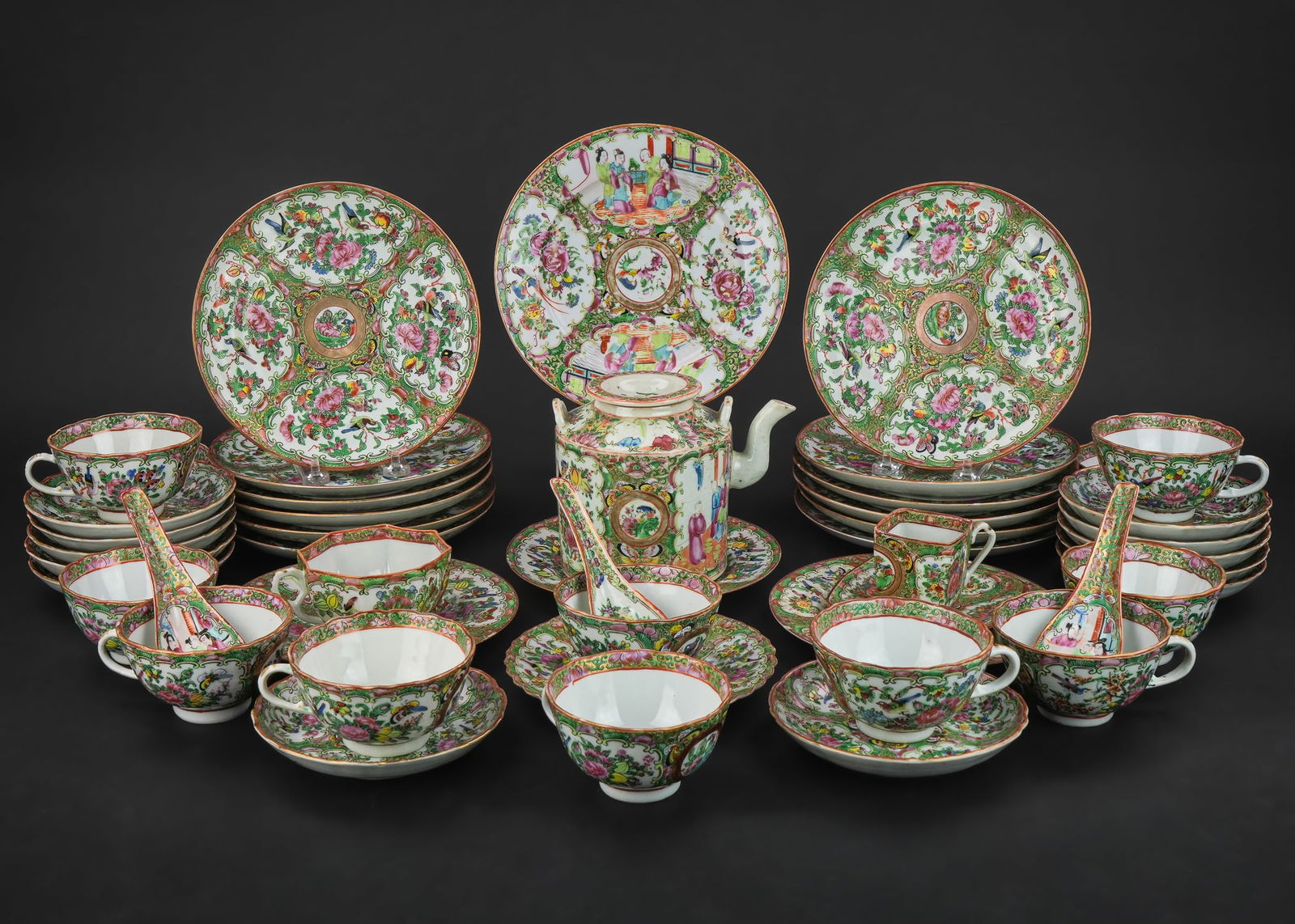 48 pcs. Rose Medallion Porcelain Tableware (1 of 1)