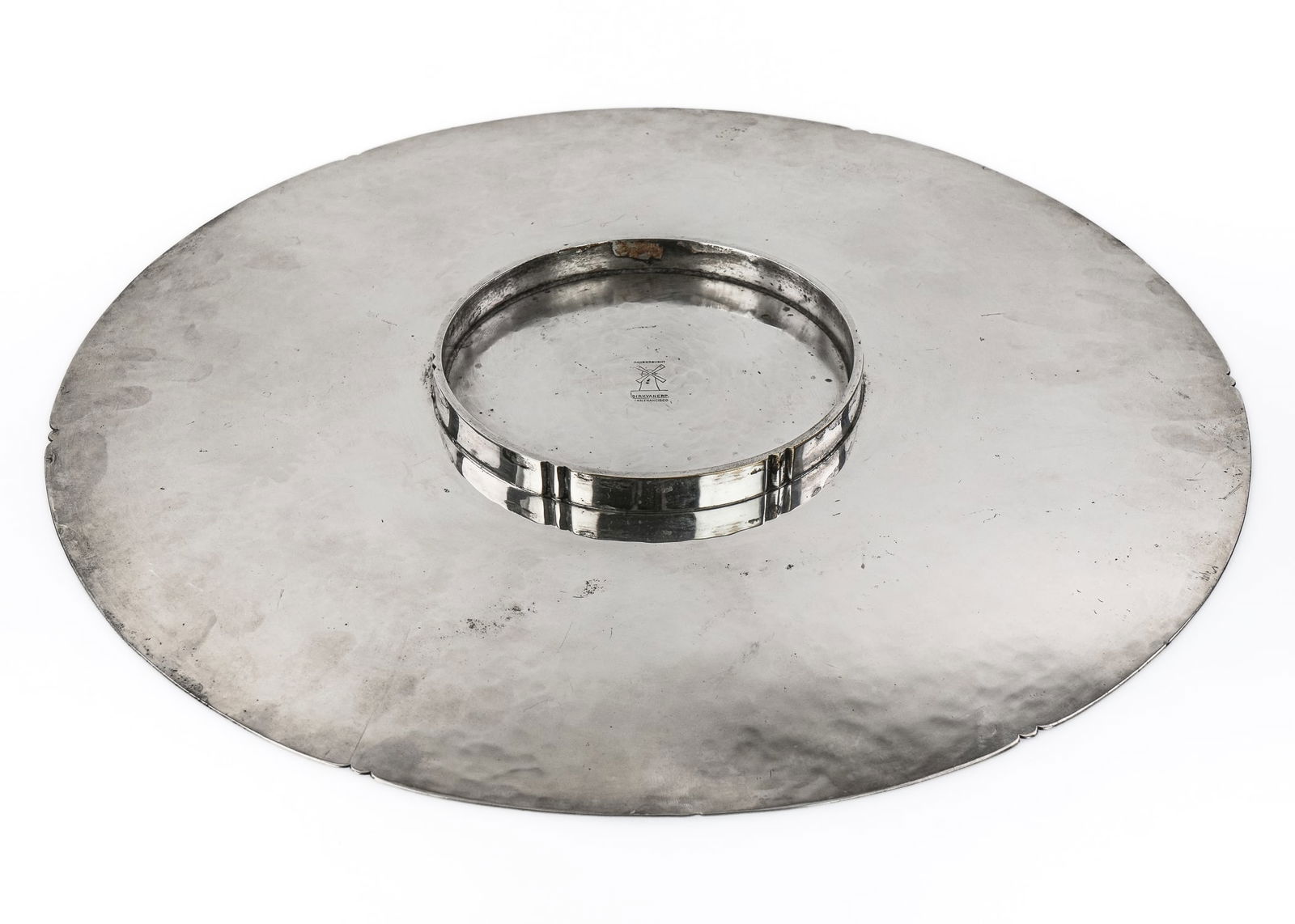 Dirk Van Erp Silvered Hammered Tray - 3