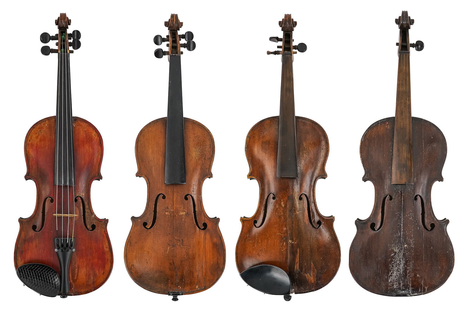 Four 19th c Violins as found (1 of 5)