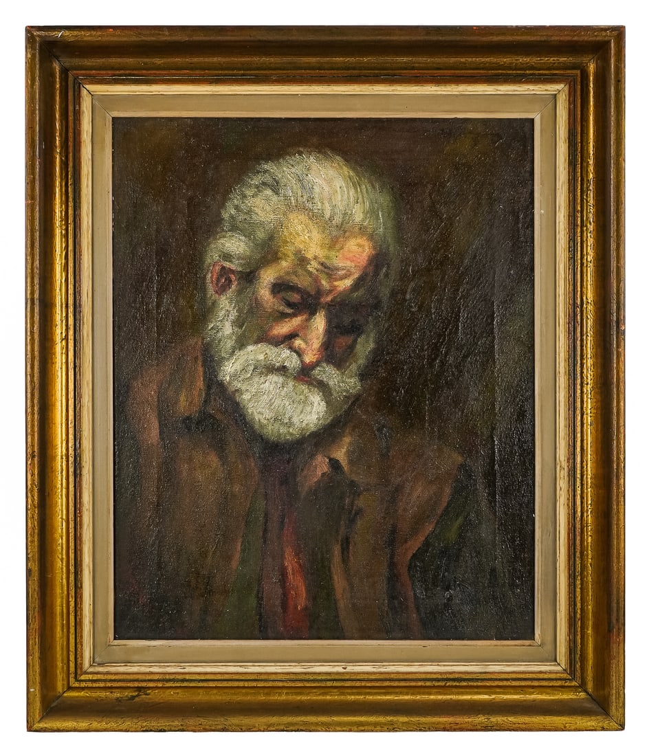 Alberto Zardo (IT 1876-1959) Portrait of an older man: Alberto Zardo (Italian 1876-1959) Portrait of an old man oil on canvas signed lower right. Zardo trained at the Academy of Fine Arts in Florence, where he studied painting under Raffaello Sorbi and br