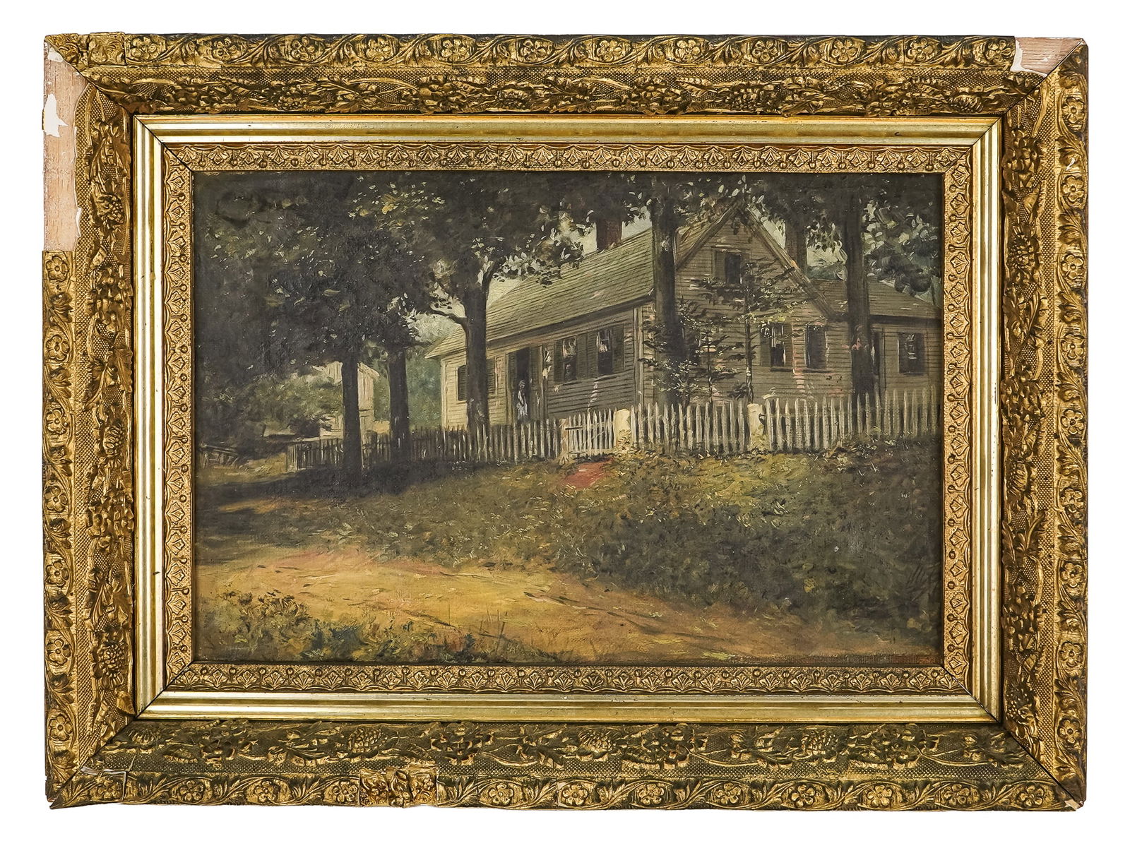 Four Primitive 19th c paintings - 5