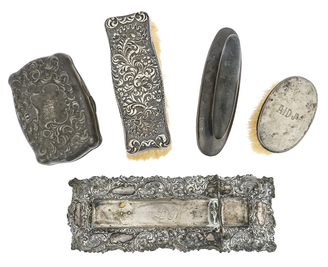 5 Edwardian Era Sterling Silver Dresser Items (1 of 2)