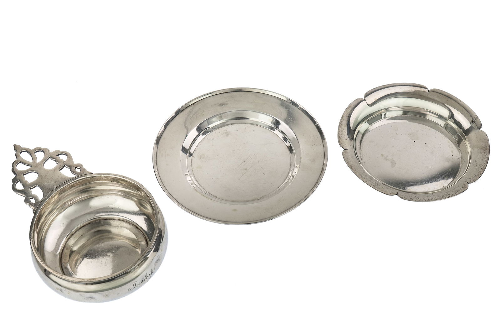 Sterling Silver Porringer and Two Dishes (1 of 3)