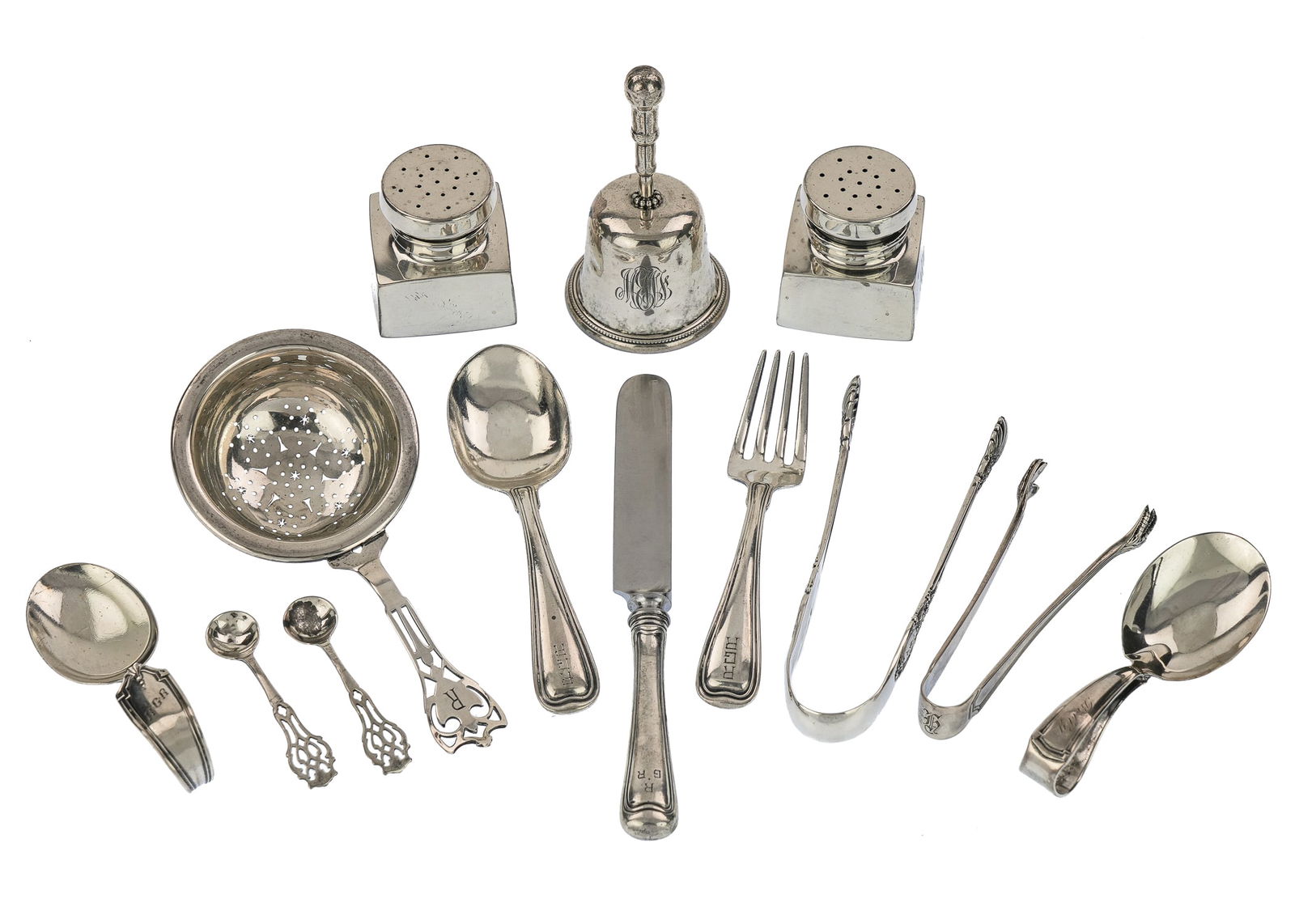 13 pcs. Sterling Silver Holloware and Flatware (1 of 4)