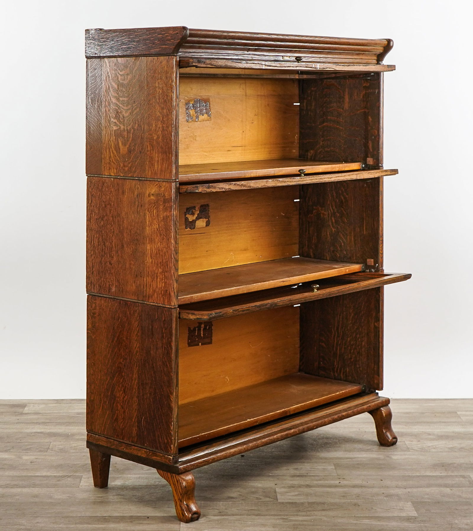 Lundstrom Oak 3 Section Bookcase - 2