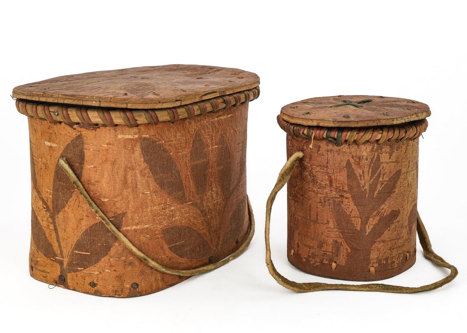 Native American Birch Bark Boxes, Baskets - 2