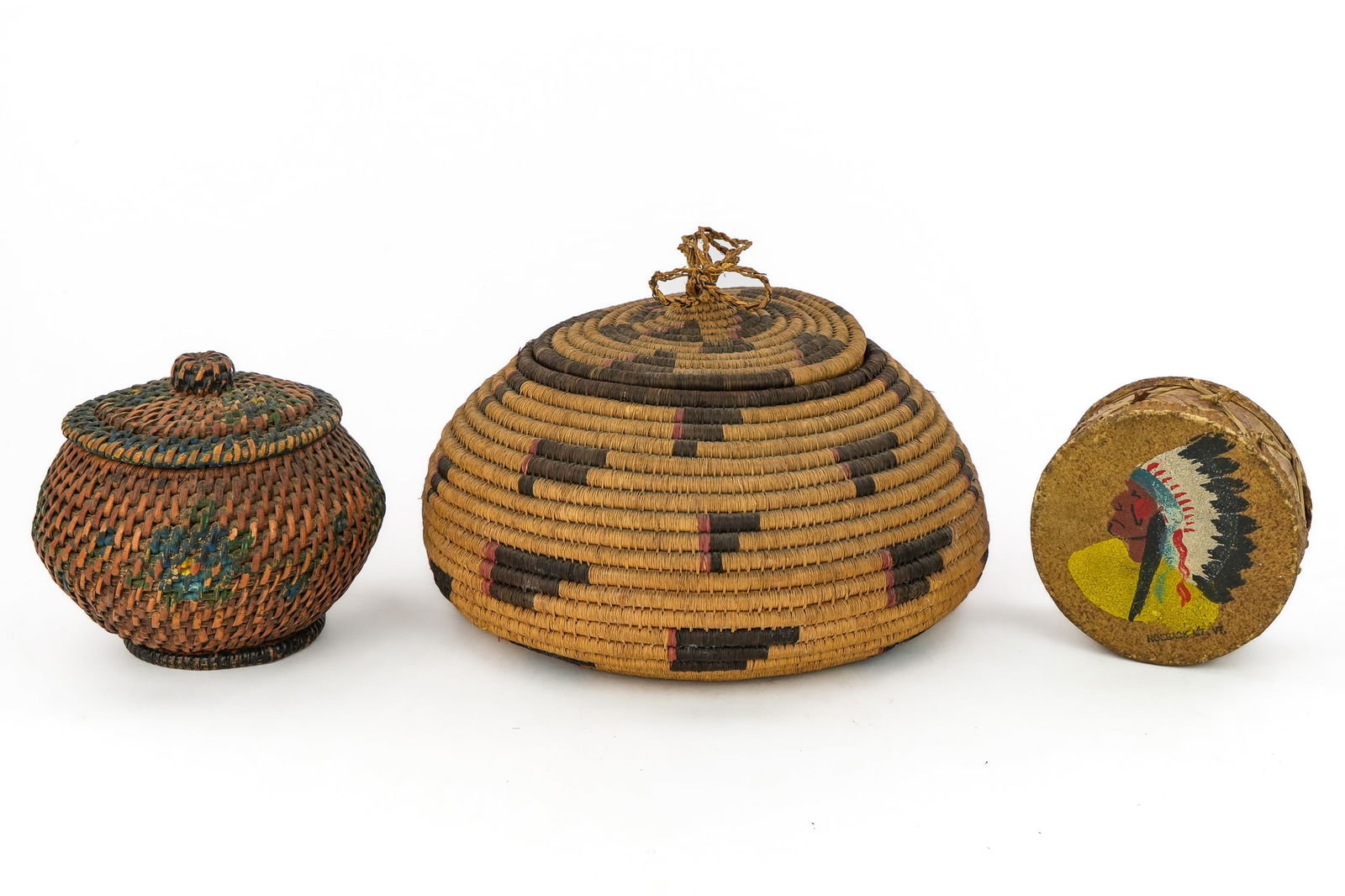 Native American Birch Bark Boxes, Baskets - 4