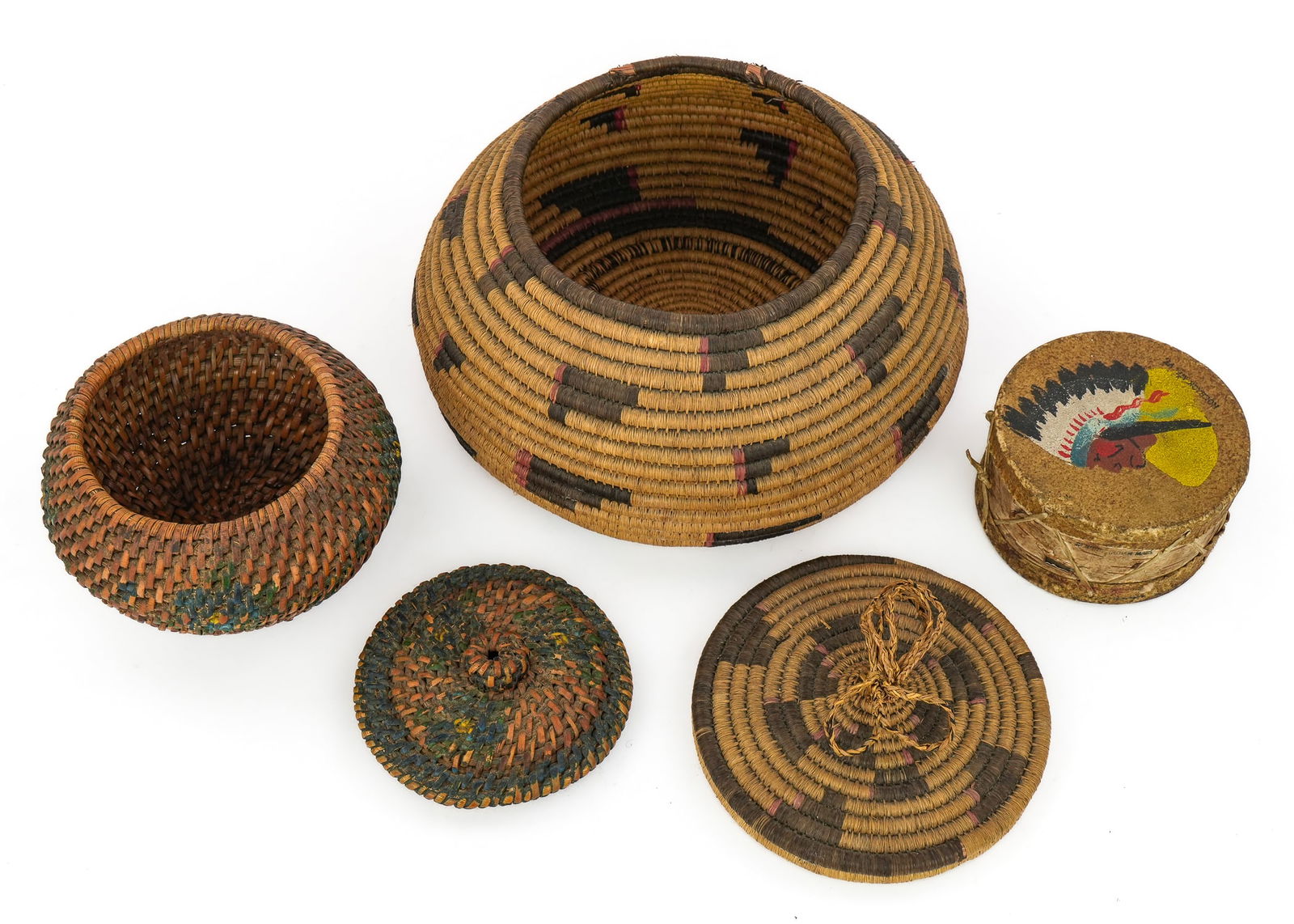 Native American Birch Bark Boxes, Baskets - 5