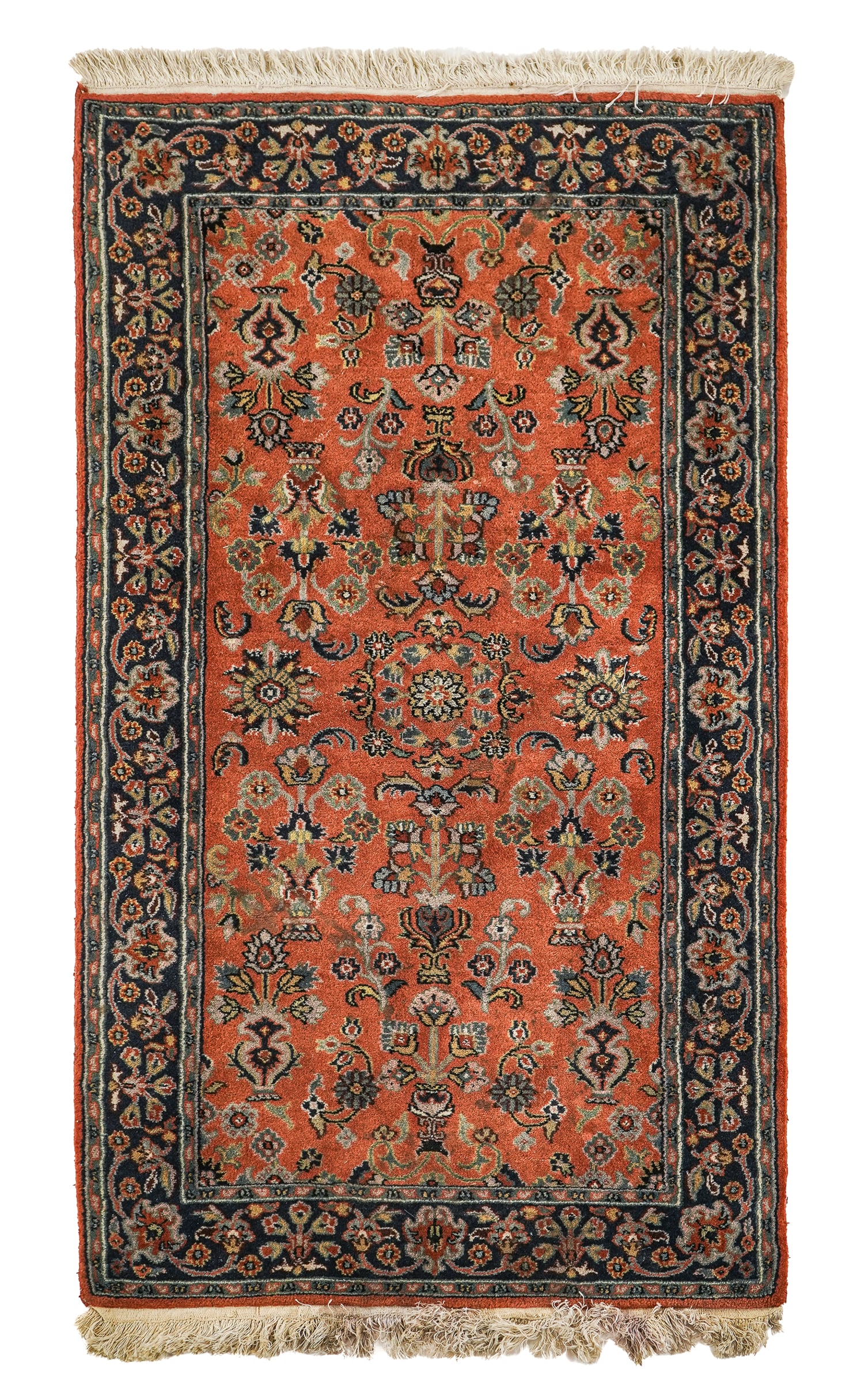 Late 20th c Persian Area Rug: Late 20th c Persian area rug, thick pile, overall good condition, 2' 11" x 5' 4"