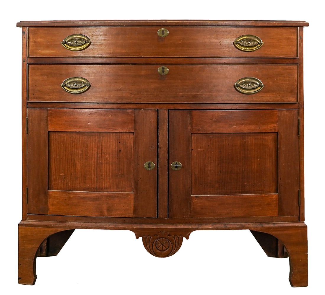 19th c Cherry Bow Front commode (1 of 6)