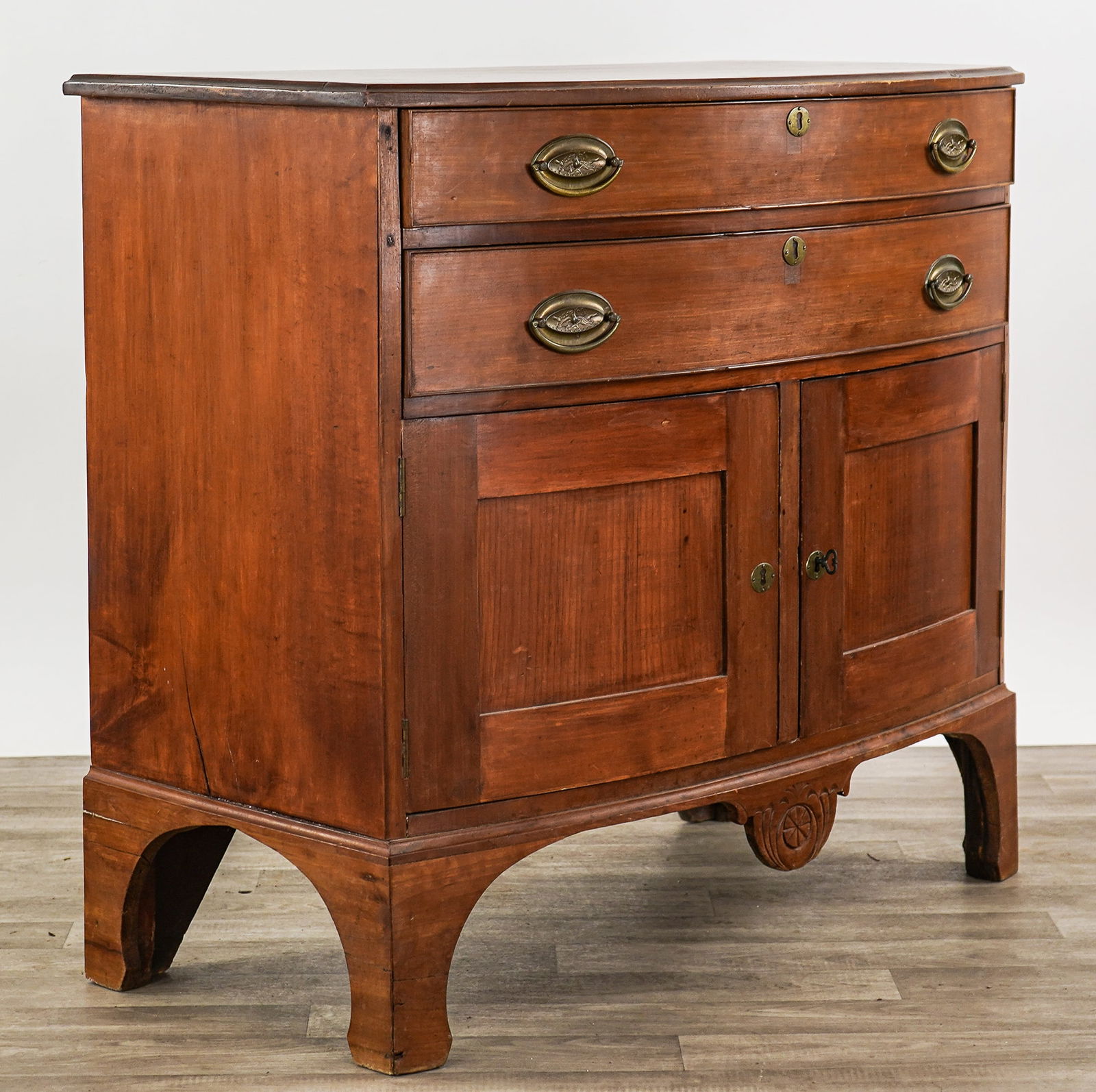 19th c Cherry Bow Front commode - 2