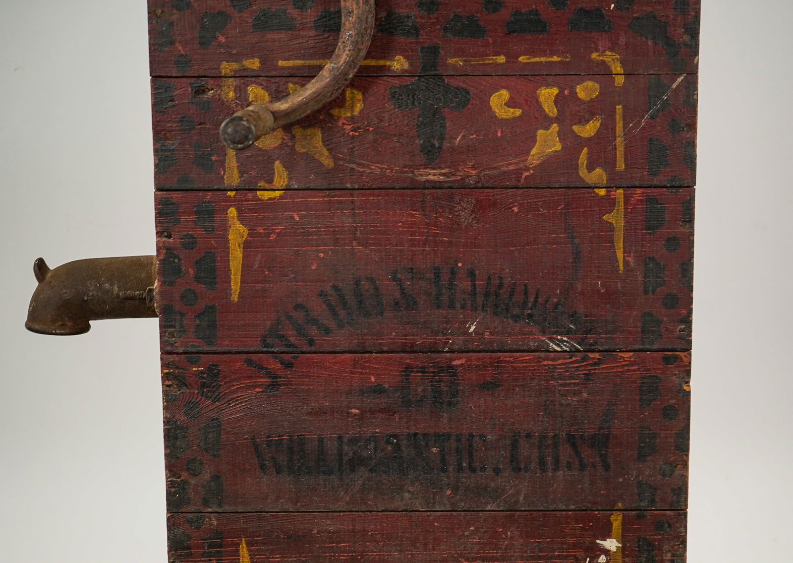 19thc Chain Pump with Polychrome decorated case - 3