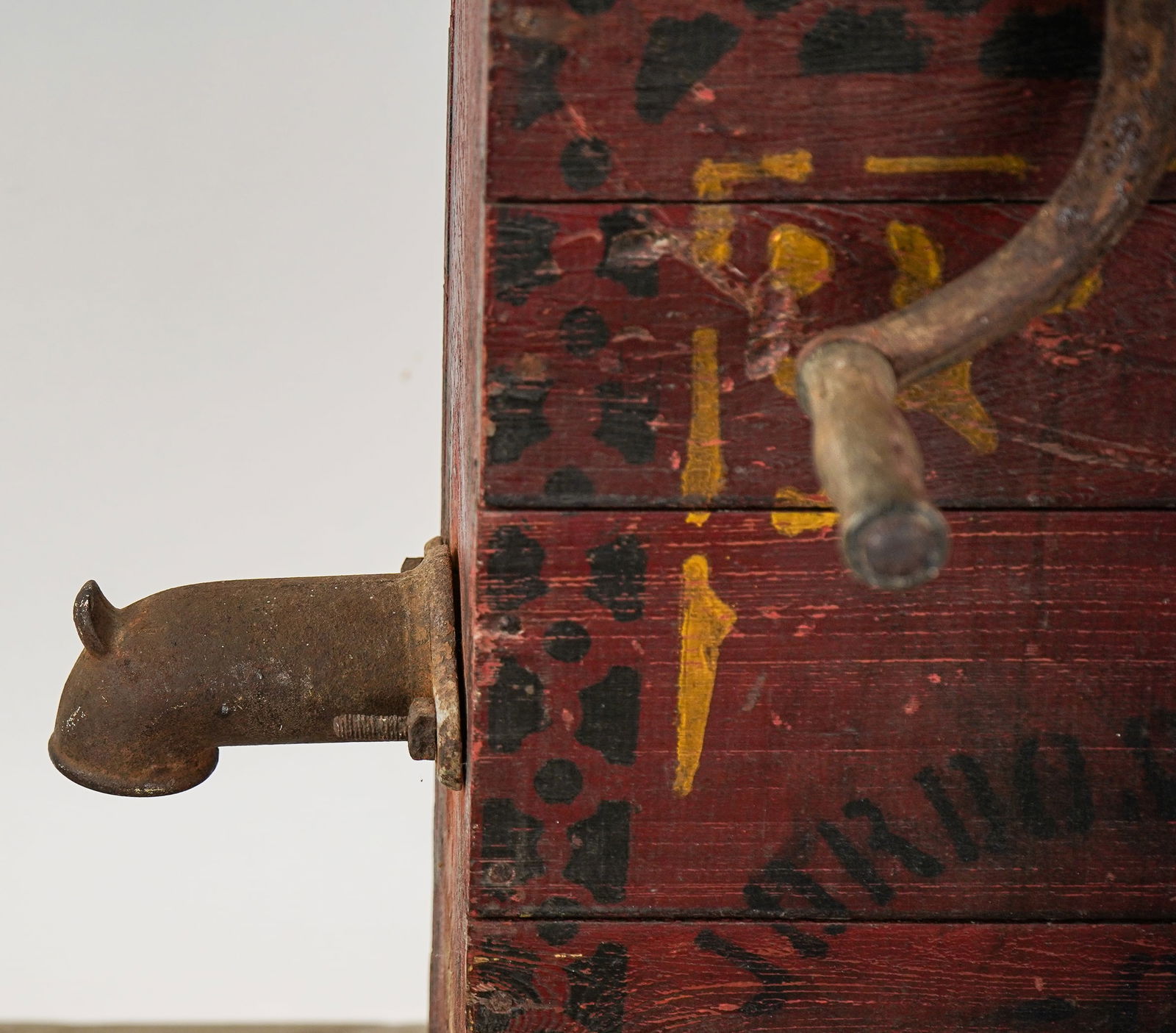 19thc Chain Pump with Polychrome decorated case - 5