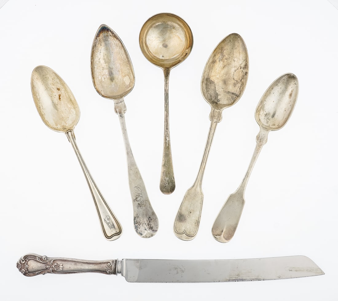 9 pcs. Sterling and Coin Silver Flatware - 2