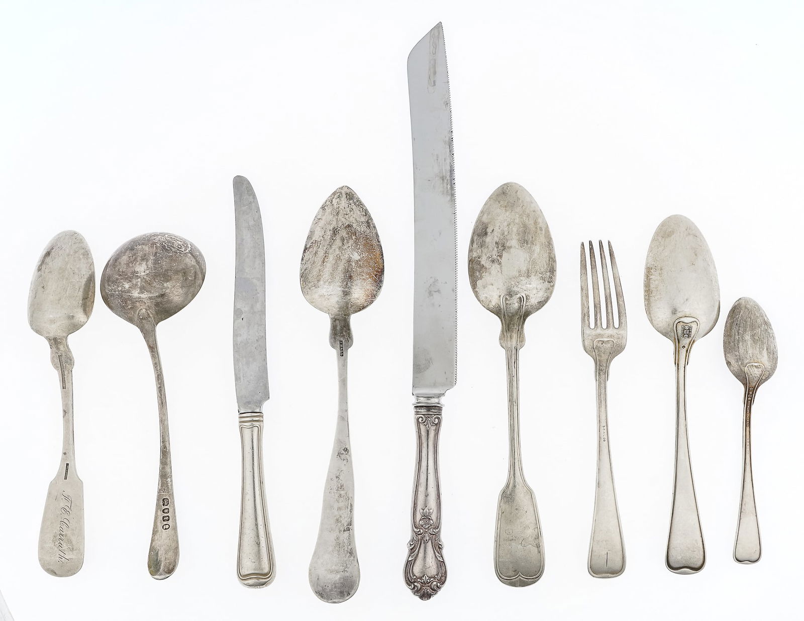 9 pcs. Sterling and Coin Silver Flatware - 4