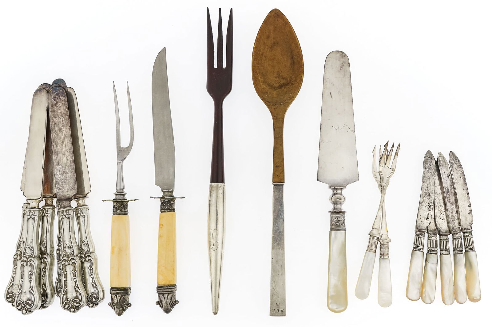 18 pcs. Sterling Silver Mounted Flatware - 2