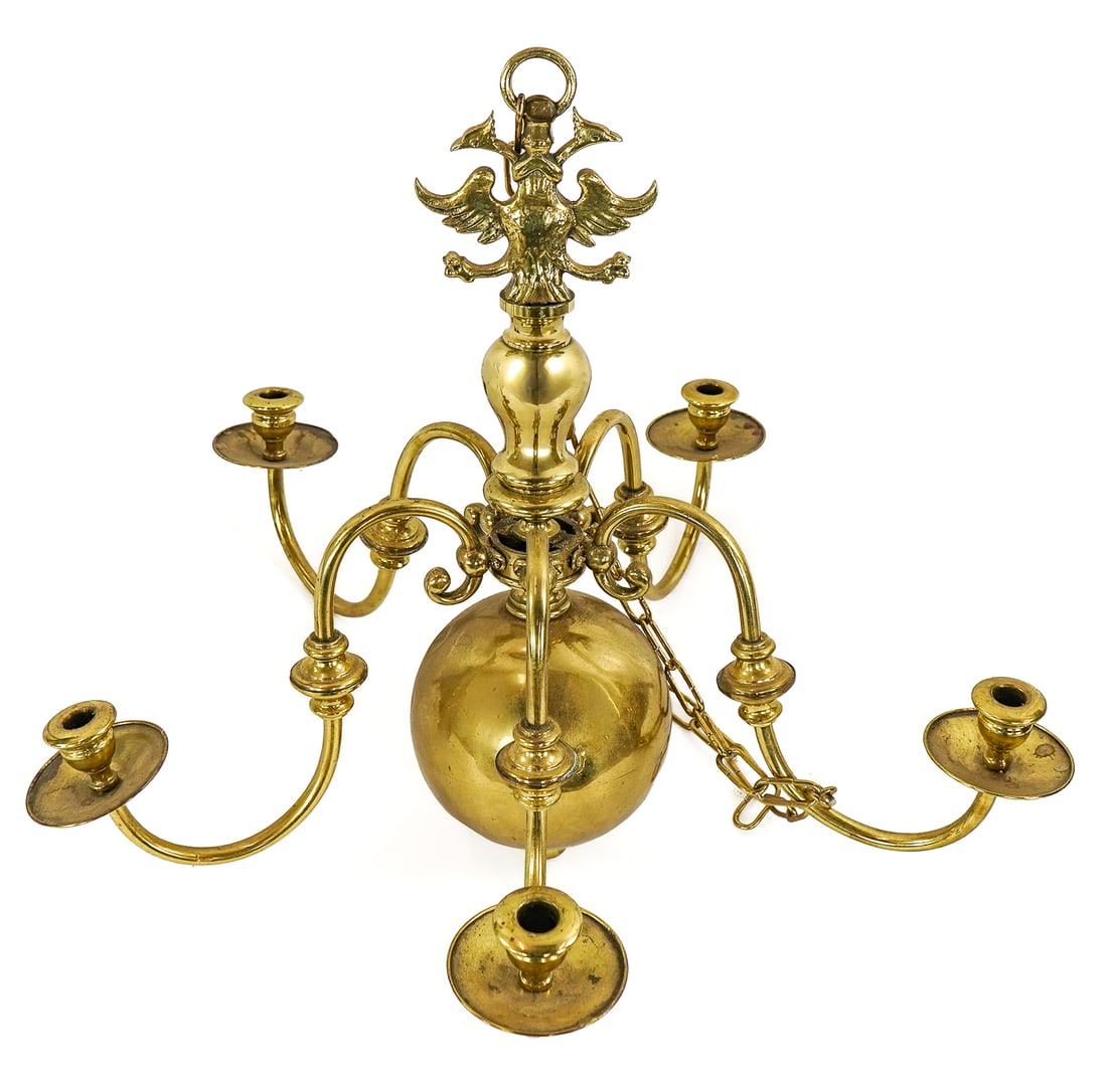 19th Russian Brass Candle Chandelier (1 of 2)