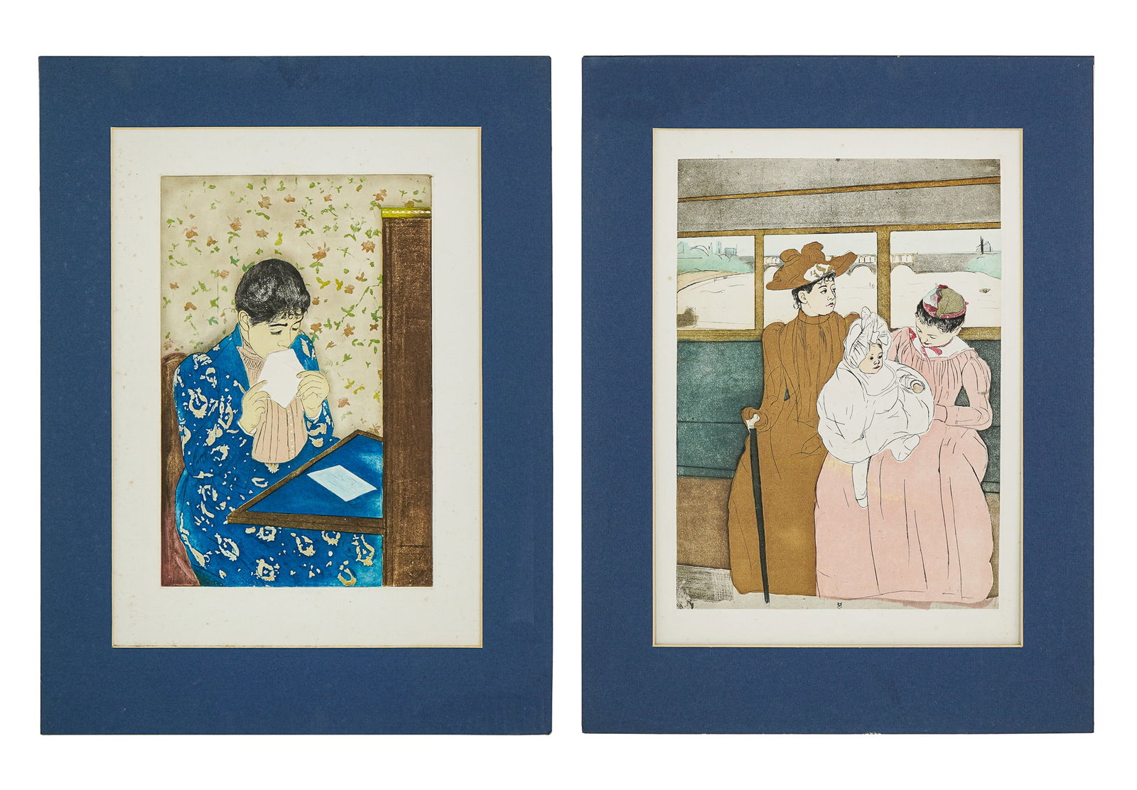 Mary Cassatt (AM 1844-1926) Two Drypoints (1 of 3)
