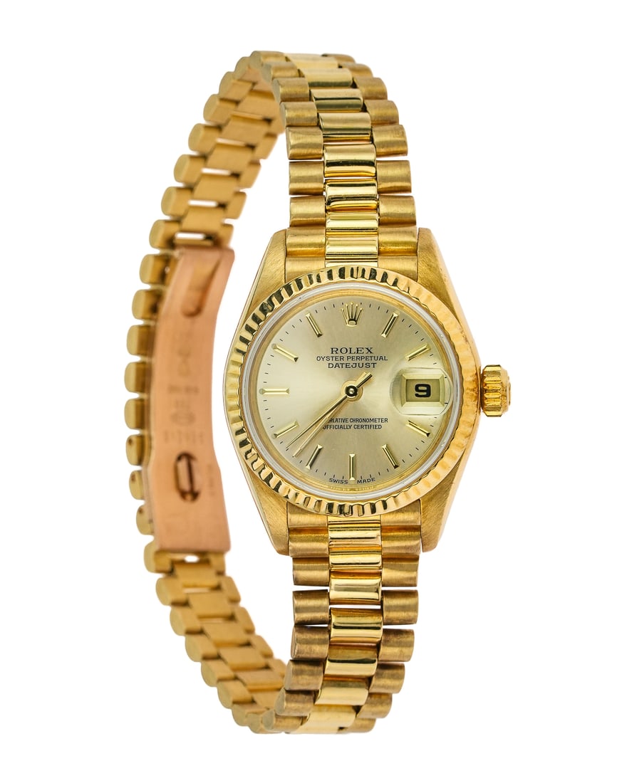 18k Ladies Rolex Oyster Perpetual Date Wrist Watch (1 of 11)