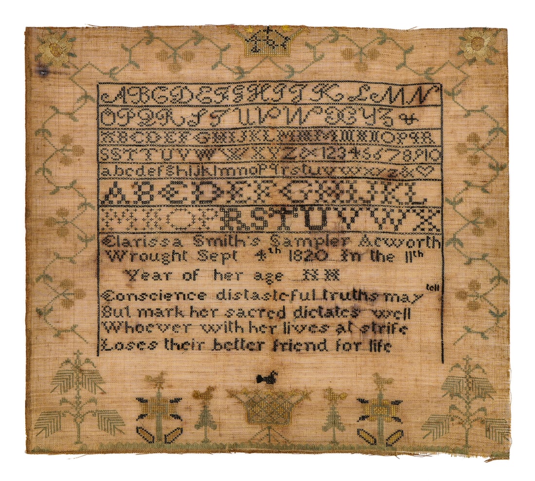1820 American Schoolgirl Sampler (1 of 1)