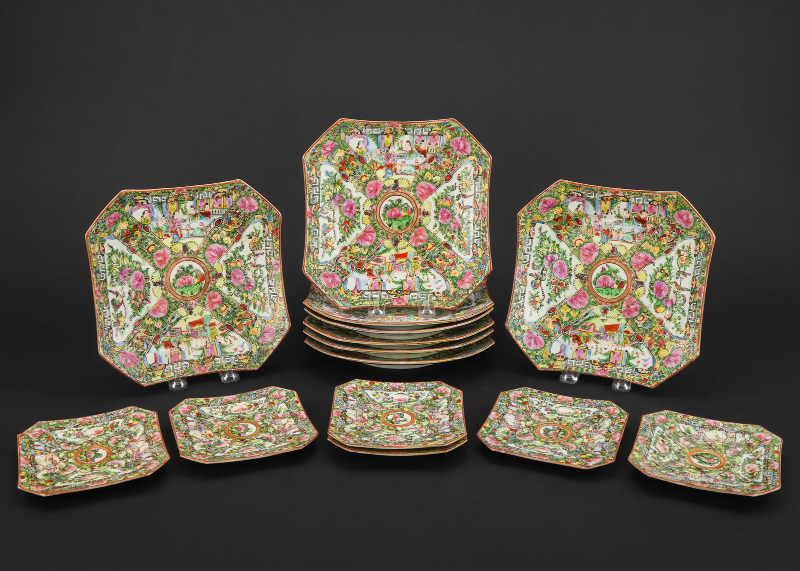 14 pc. Chinese Rose Medallion Luncheon Set (1 of 1)