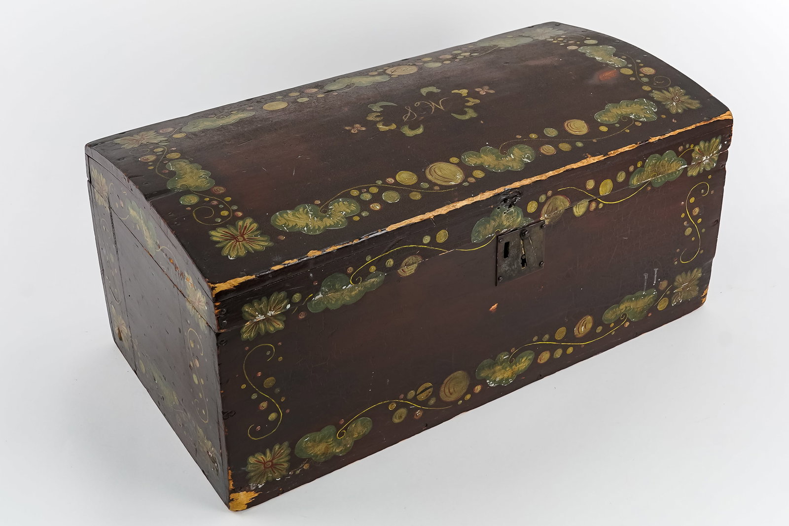 Paint Decorated Dome Top Box - 2