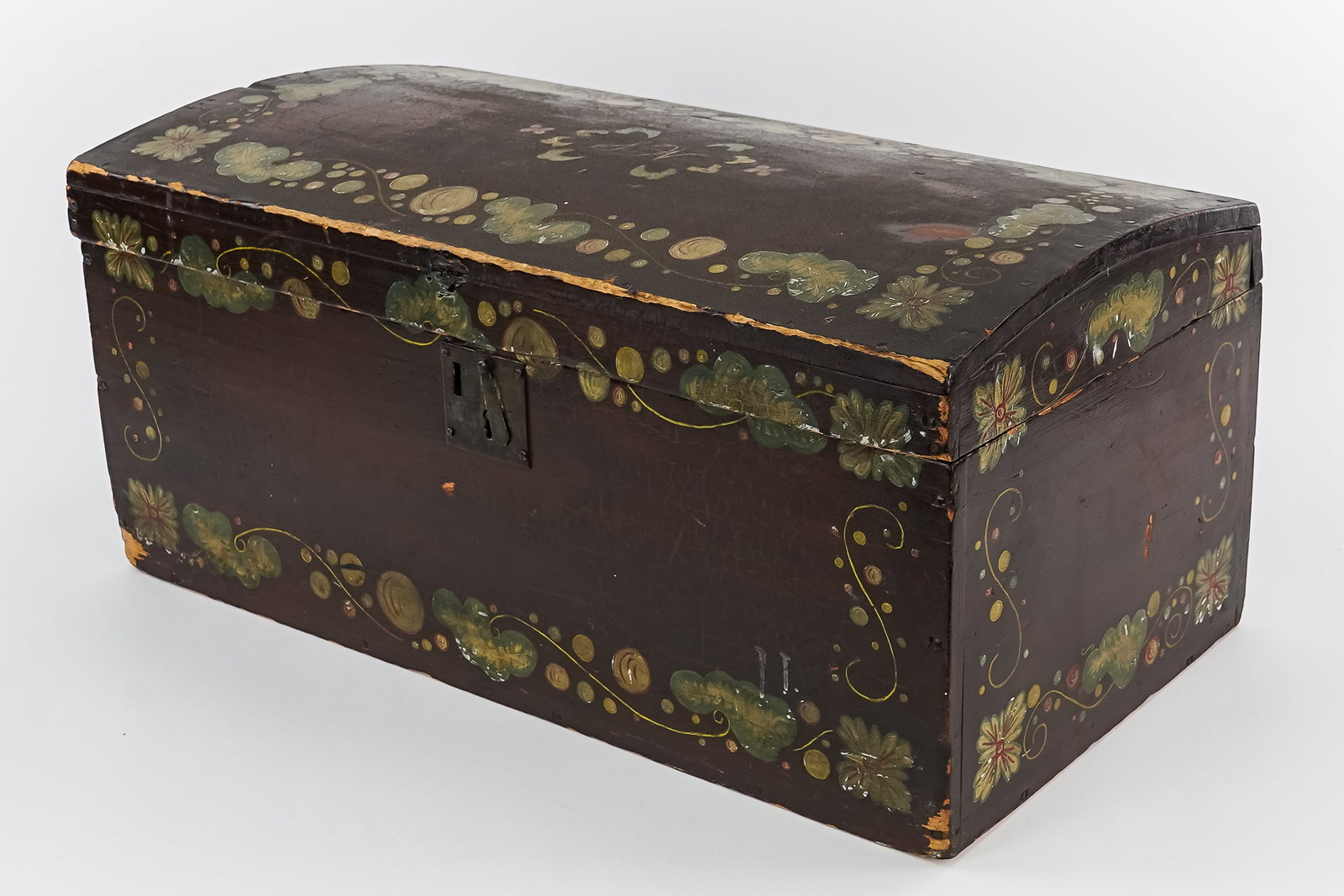 Paint Decorated Dome Top Box - 7