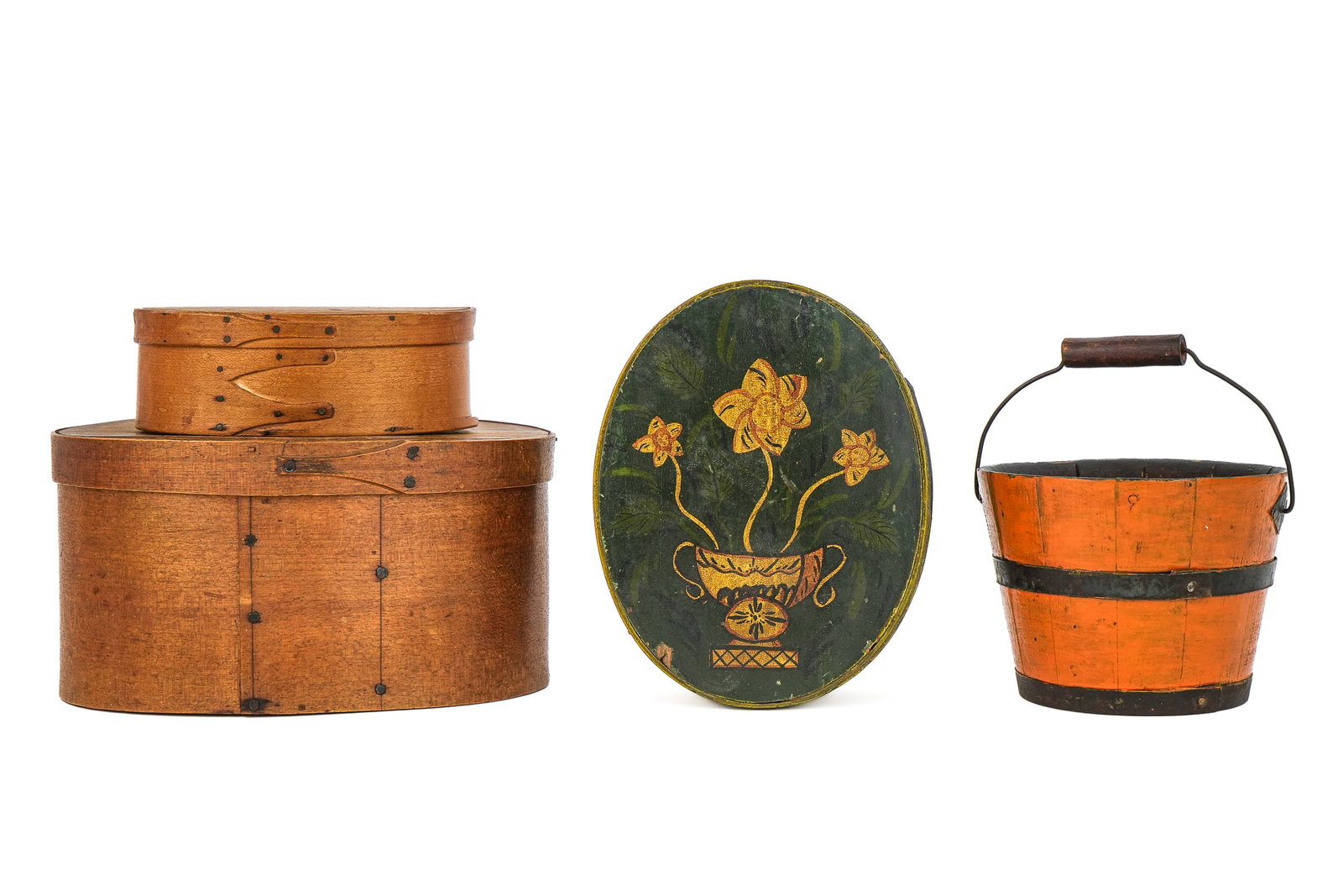 Stack of Three Oval Boxes, Shaker Pail (1 of 1)