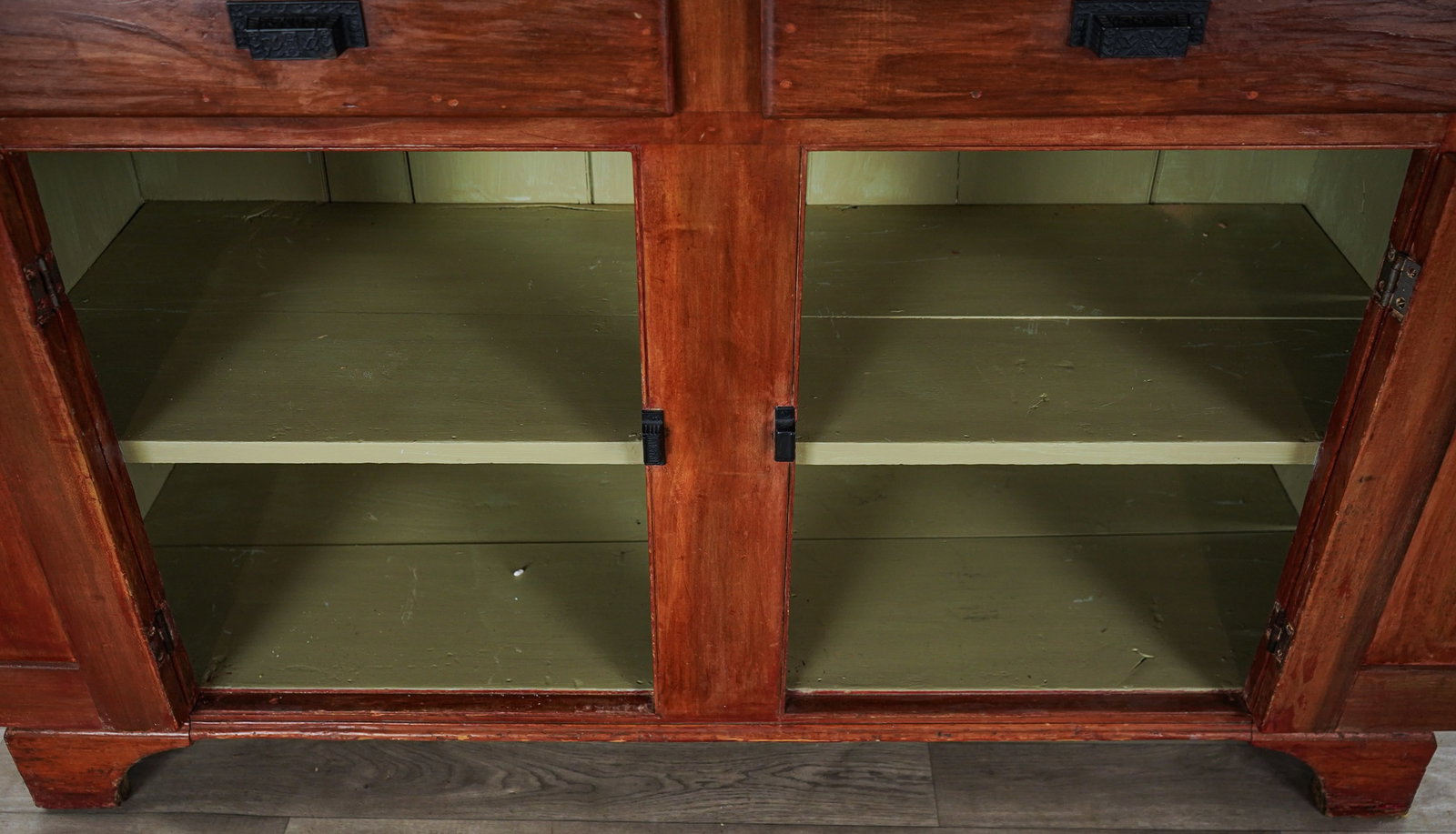 19th c Pine Two Part Stepback Cupboard - 5