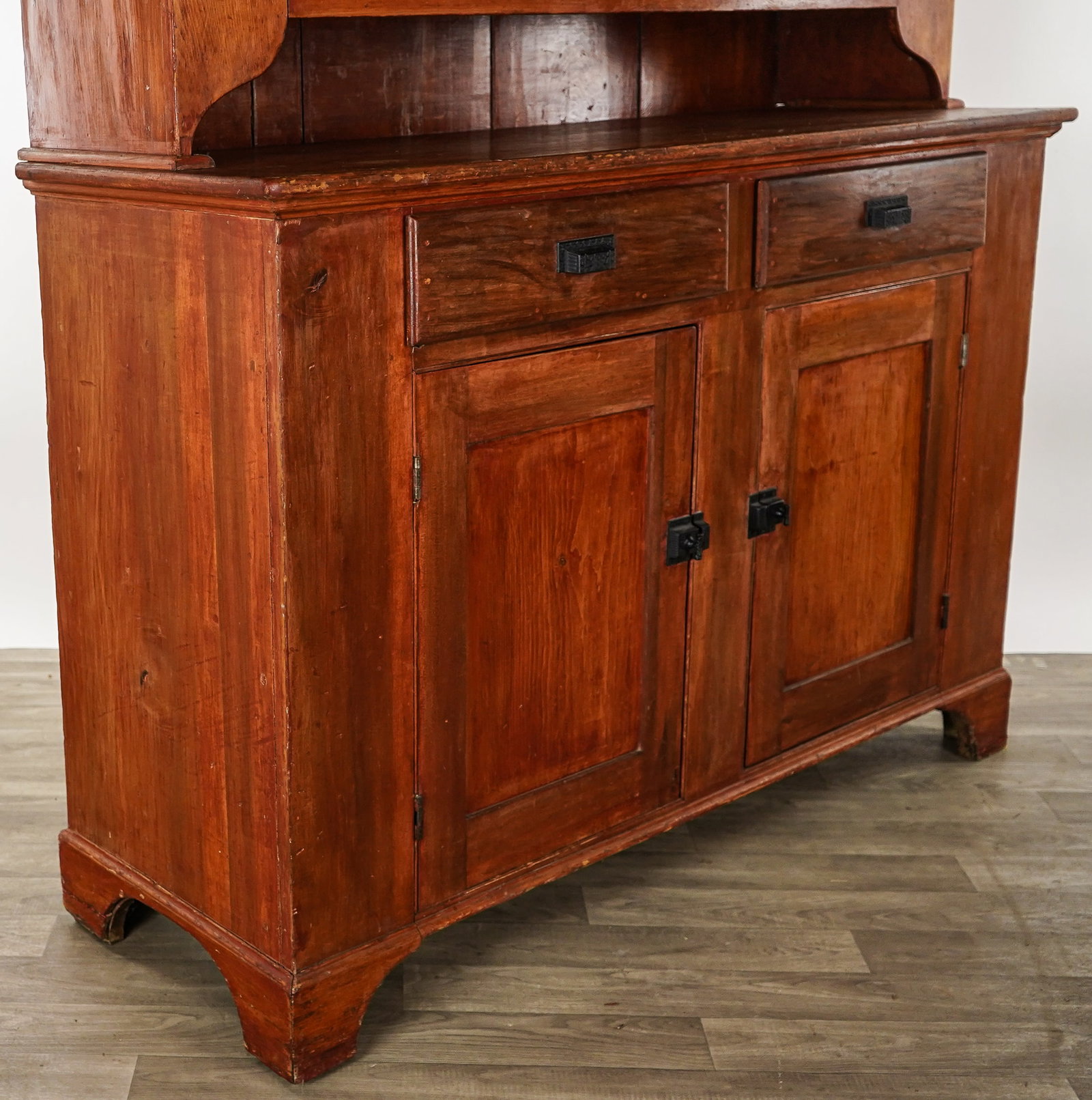 19th c Pine Two Part Stepback Cupboard - 7