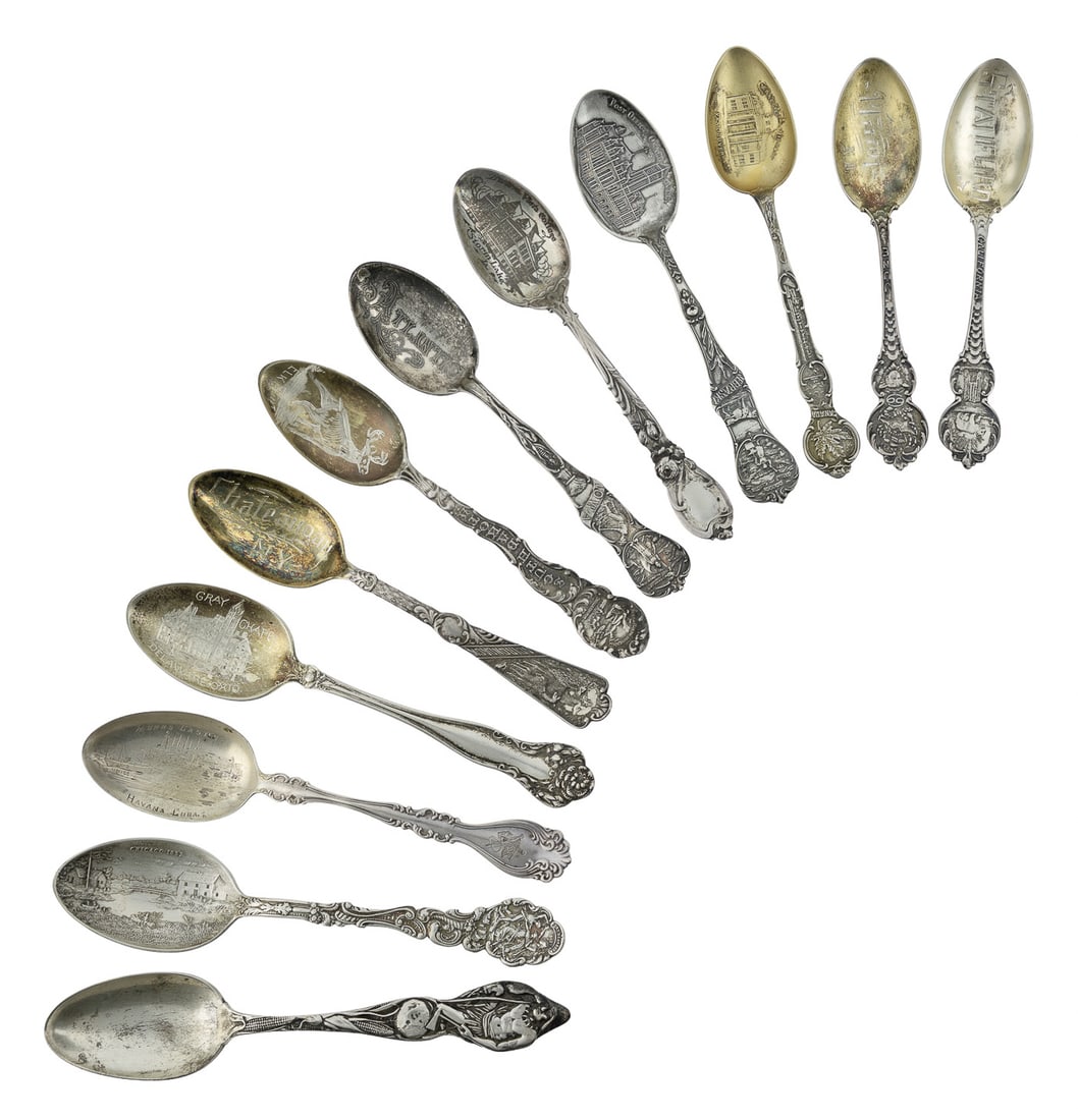 Collection of 12 Sterling Souvenir Spoons (1 of 4)