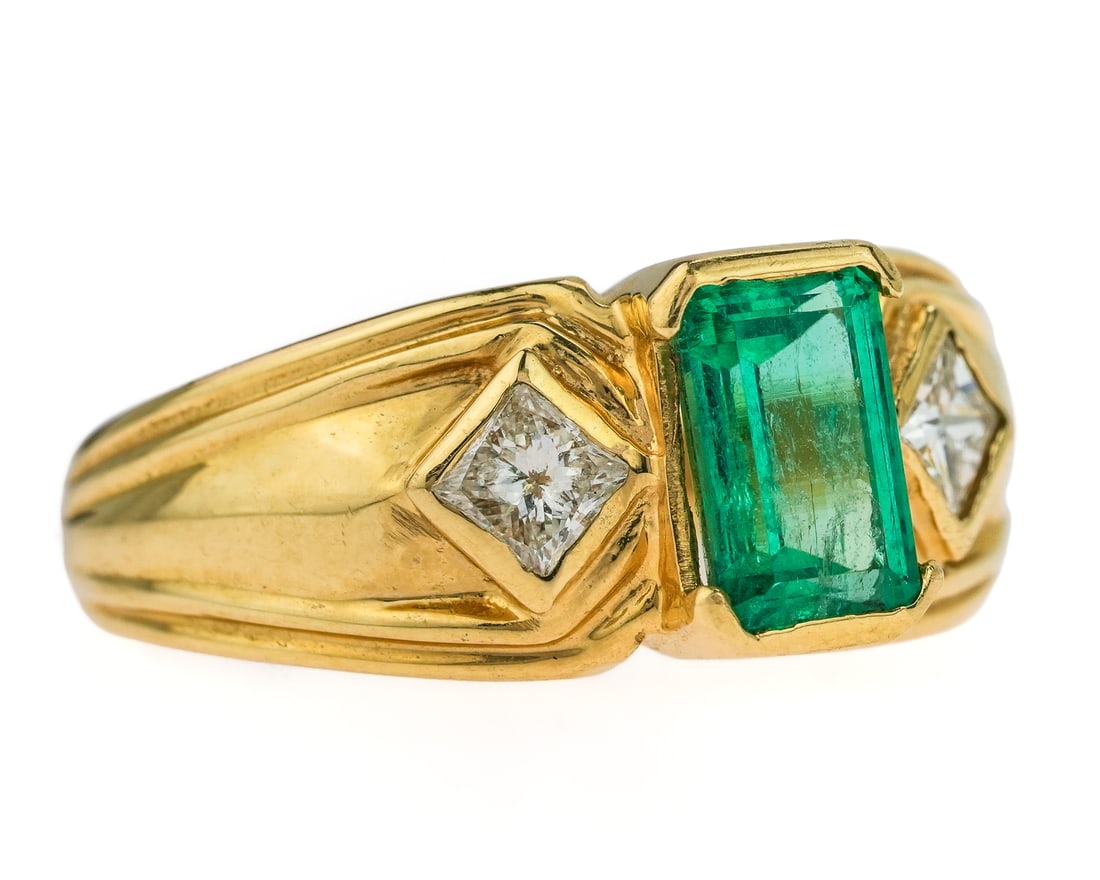 14k 1 CT Emerald & Diamond Ring (1 of 7)