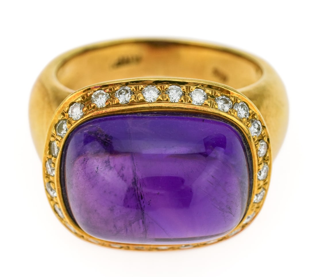18k Amethyst & Diamond Ring - 2