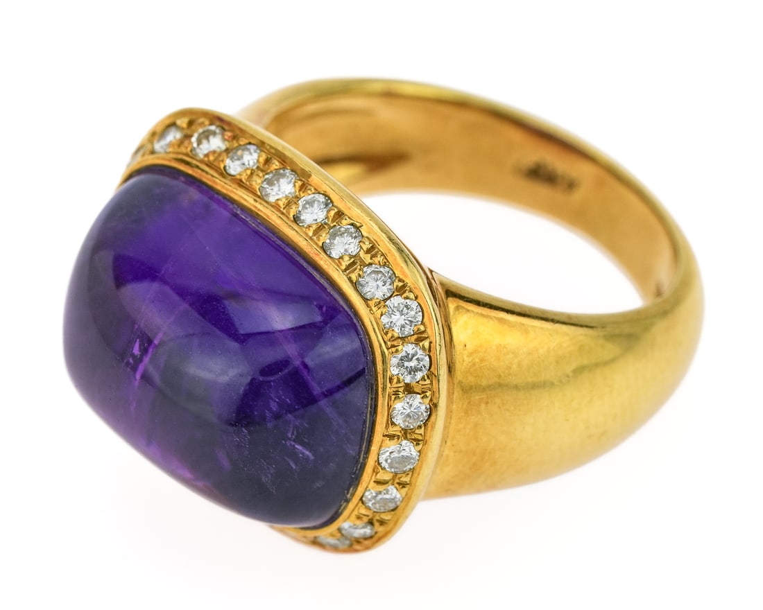 18k Amethyst & Diamond Ring - 3