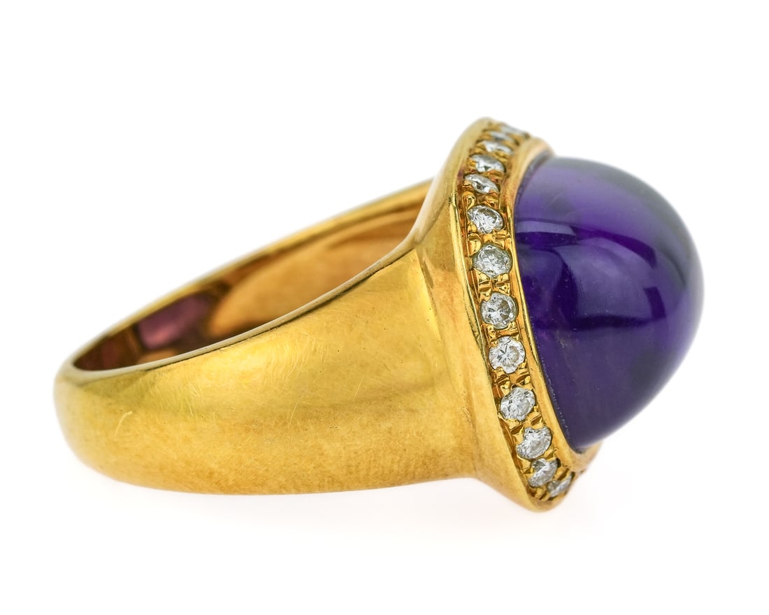 18k Amethyst & Diamond Ring - 4