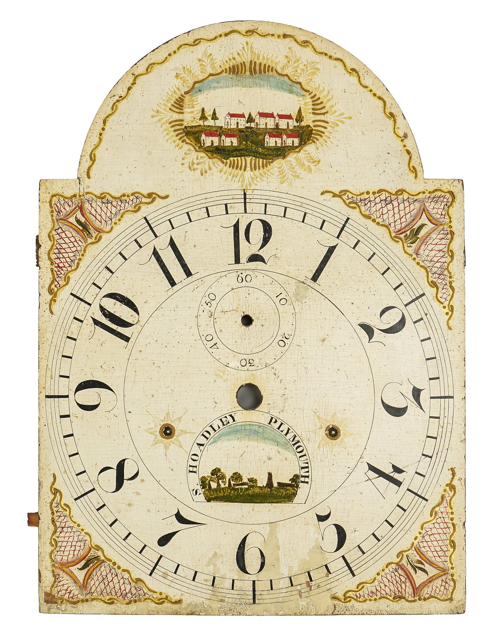 Three Early 19th c Painted Clock Faces - 3