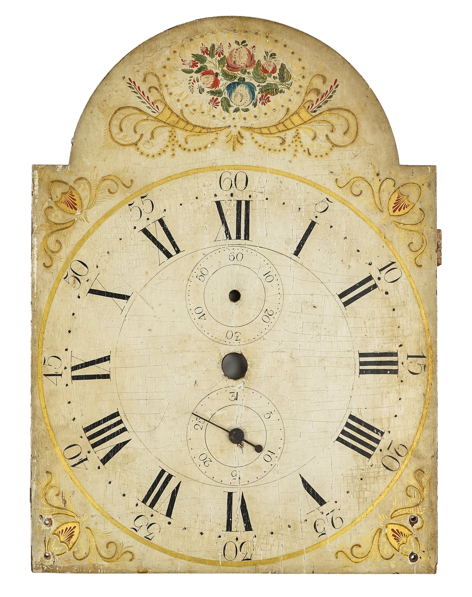 Three Early 19th c Painted Clock Faces - 5